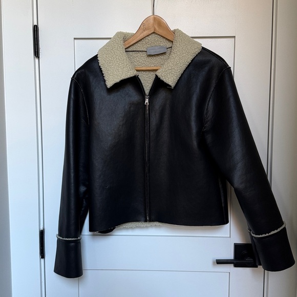 Modern Citizen Bonnie Shearling-Collar Coat - Black - XS - Picture 2 of 3